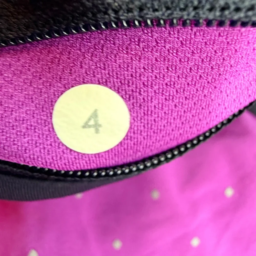 Lululemon Speed Up Shorts Purple Reflective Diamond Dot Black Trim Size 4